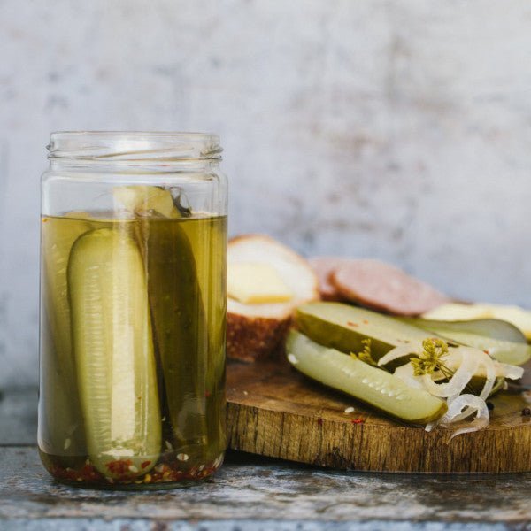 Dill Pickle Spears - GARLIC - Copper Pot & Wooden Spoon
