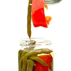 Dilly Beans with Pickled Pepper - Copper Pot & Wooden Spoon