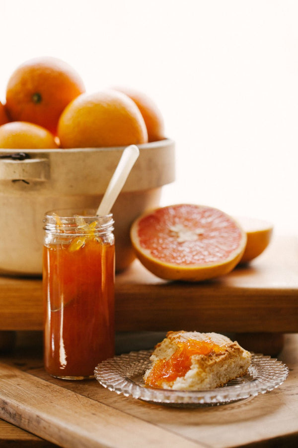 Honey Citrus Marmalade - Grapefruit & Navel Orange - Copper Pot & Wooden Spoon