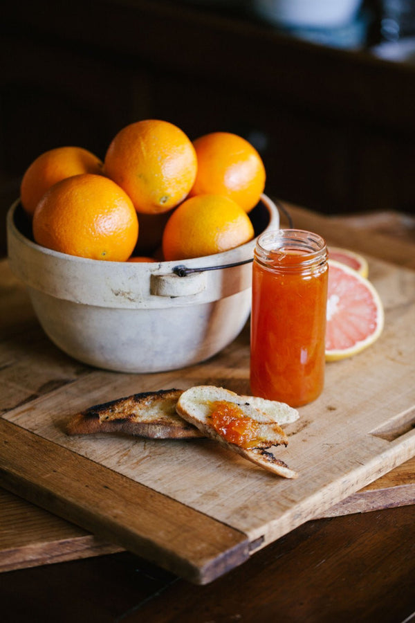 Honey Citrus Marmalade - Grapefruit & Navel Orange - Copper Pot & Wooden Spoon