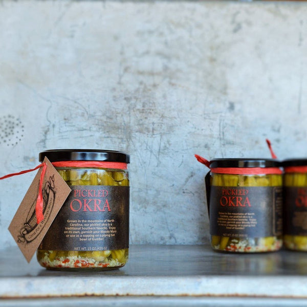 Pickled Okra - Copper Pot & Wooden Spoon