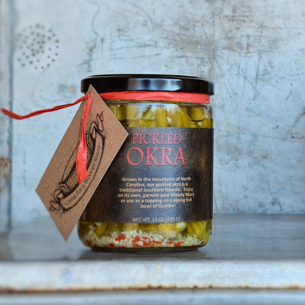 Pickled Okra - Copper Pot & Wooden Spoon
