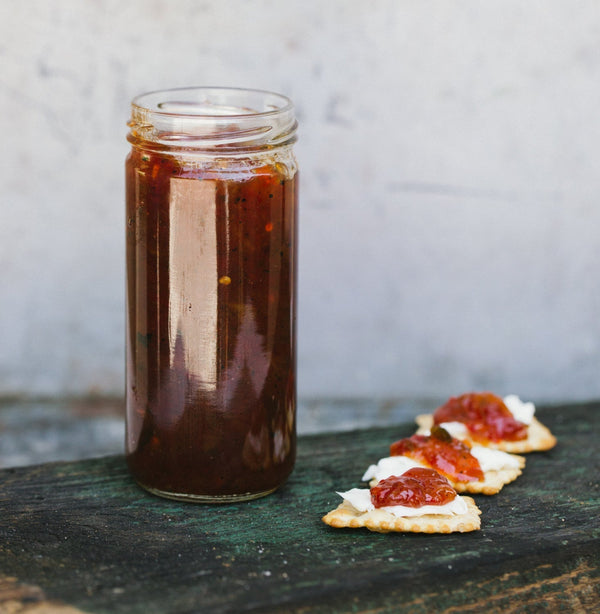 Red Pepper and Peach Jam - FOOD & WINE Magazine Editor's Pick - Copper Pot & Wooden Spoon