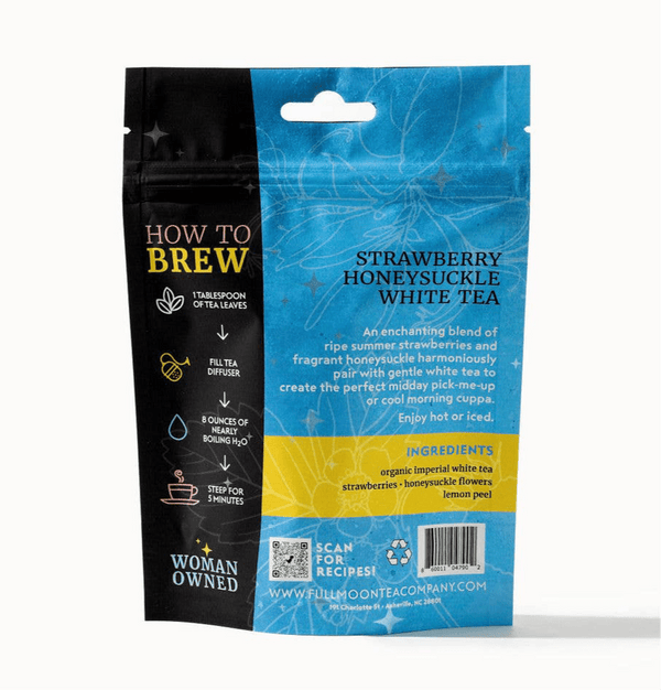 Strawberry Honeysuckle White Tea - Premium Loose Leaf Fruity - Copper Pot & Wooden Spoon