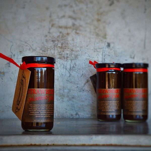 Strawberry Jalapeno Jam - Copper Pot & Wooden Spoon