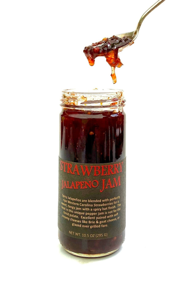 Strawberry Jalapeno Jam - Copper Pot & Wooden Spoon