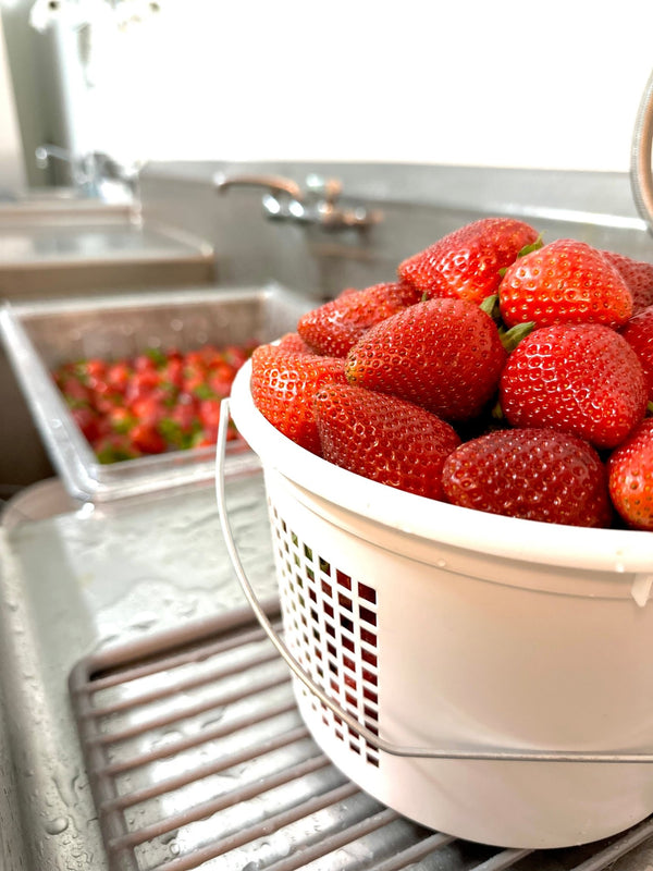 Strawberry Whole Berry Jam - Copper Pot & Wooden Spoon