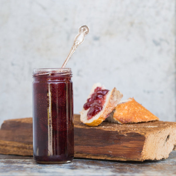 Strawberry Whole Berry Jam - Copper Pot & Wooden Spoon