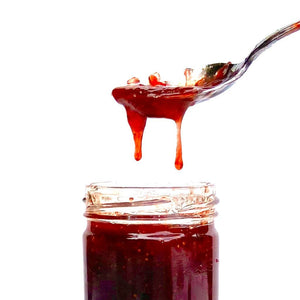 Strawberry Whole Berry Jam - Copper Pot & Wooden Spoon