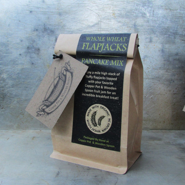 Whole Wheat FlapJack Mix - Copper Pot & Wooden Spoon