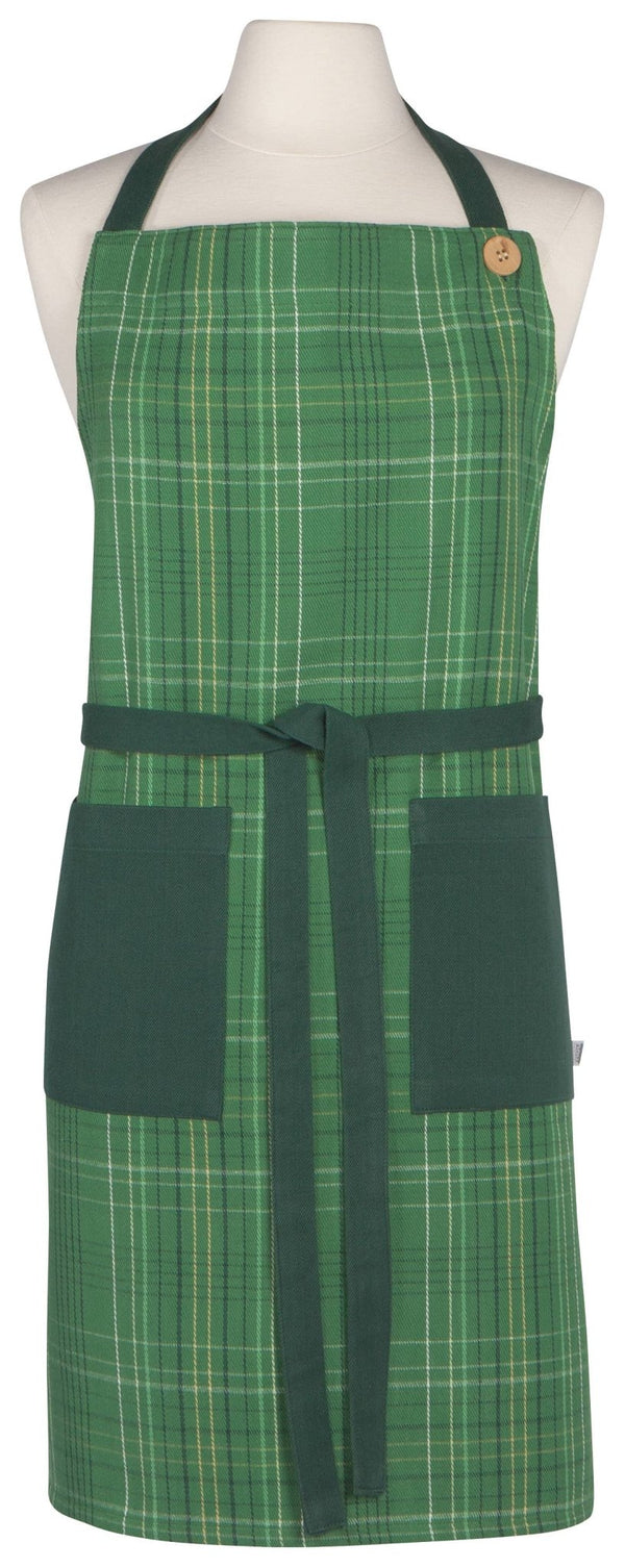 Woods Plaid Spruce Apron - Copper Pot & Wooden Spoon