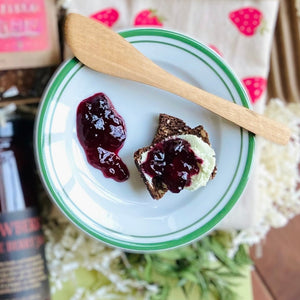 Black & Blue Berry Cordial Jam - Limited Release - Copper Pot & Wooden Spoon