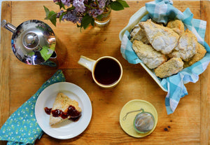 Artisan Accompaniments and Tableware - Crackers, Scone Mix, Pancake Mix, - Copper Pot & Wooden Spoon