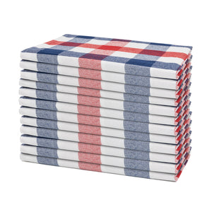 Checkered Red, White & Blue Organic Cotton Picnic Napkins - Set of Two