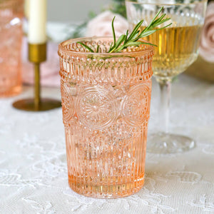 Vintage Inspired Pressed Glass Drinkware (Set of 2)