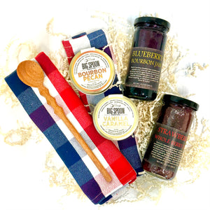 All American PB&J Gift Box - Artisan Peanut Butter with Bourbon Blueberry and Strawberry Jams