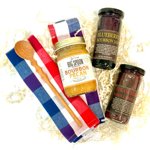 All American PB&J Gift Box - Artisan Peanut Butter with Bourbon Blueberry and Strawberry Jams