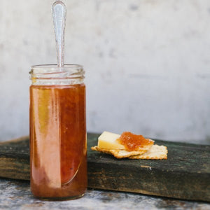 Apple Pie Moonshine Jam - Copper Pot & Wooden Spoon