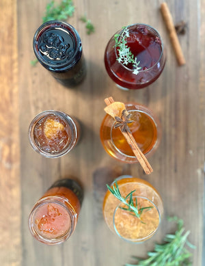Boozy Jam Trio - Peach Shine, Bourbon Blueberry, Apple Pie - Copper Pot & Wooden Spoon
