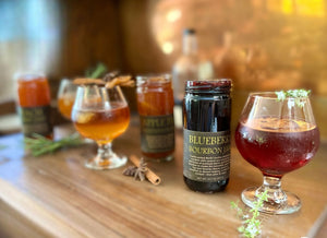 Boozy Jam Trio - Peach Shine, Bourbon Blueberry, Apple Pie - Copper Pot & Wooden Spoon