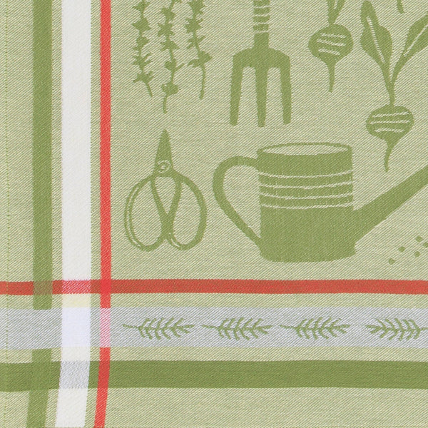 Garden Jacquard Dishtowel - Copper Pot & Wooden Spoon