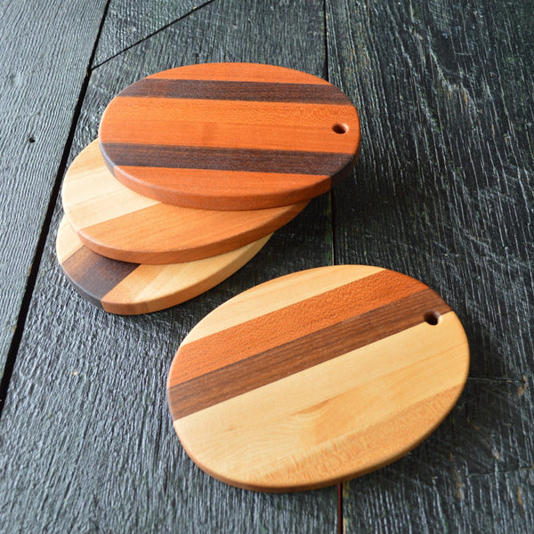 Handcrafted Wooden Cheese Boards - Copper Pot & Wooden Spoon