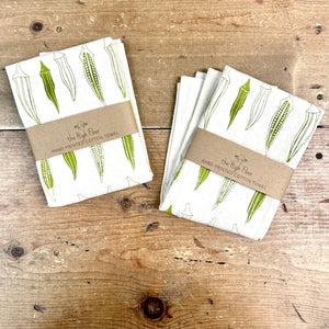 Handprinted Cotton Kitchen Towel from The High Fiber - Copper Pot & Wooden Spoon