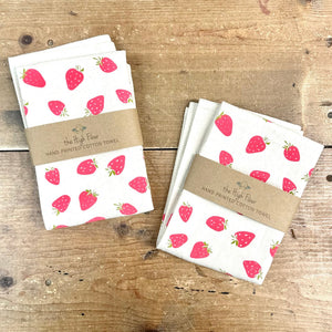 Handprinted Cotton Kitchen Towel from The High Fiber - Copper Pot & Wooden Spoon