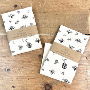 Handprinted Cotton Kitchen Towel from The High Fiber - Copper Pot & Wooden Spoon