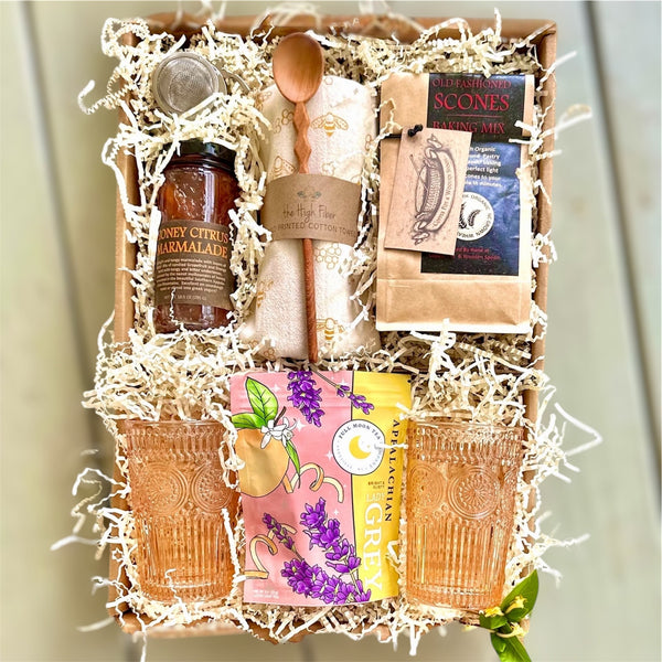 Jam, Scone & Tea Gift Box - Copper Pot & Wooden Spoon