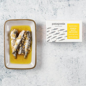 Roasted Garlic Spanish White Anchovies - Tinned Fish - Copper Pot & Wooden Spoon