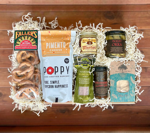 Southern Snacking Favorites Gift Box - Copper Pot & Wooden Spoon