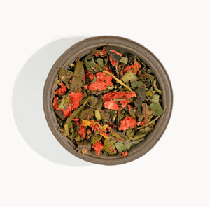 Strawberry Honeysuckle White Tea - Premium Loose Leaf Fruity - Copper Pot & Wooden Spoon