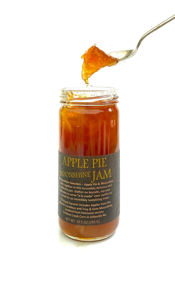 Apple Pie Moonshine Jam - Copper Pot & Wooden Spoon