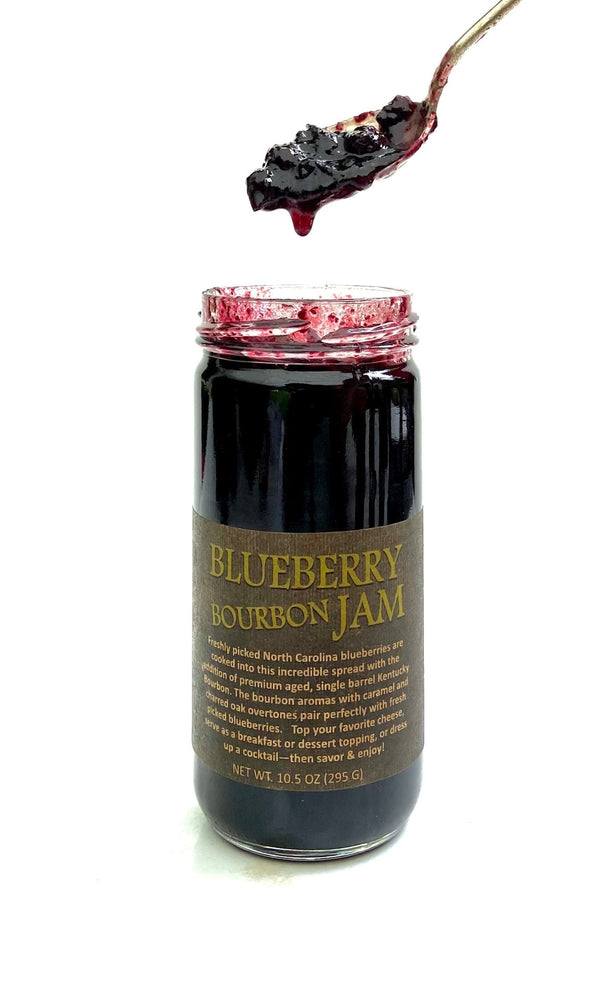 Bourbon Blueberry Jam - Copper Pot & Wooden Spoon