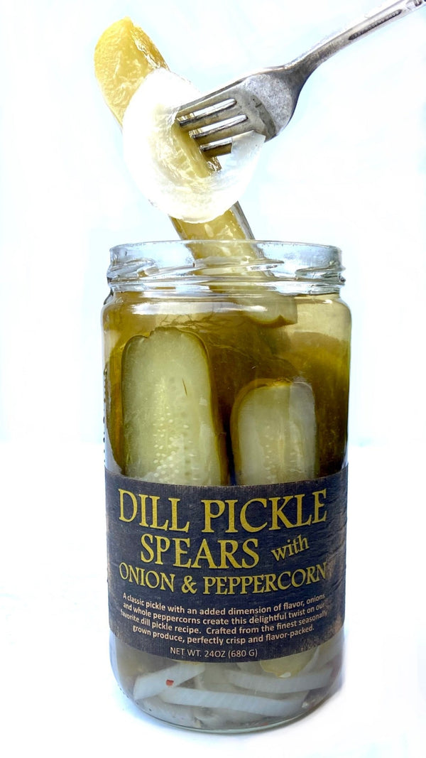 Dill Pickle Spears - ONION & PEPPERCORN - Copper Pot & Wooden Spoon