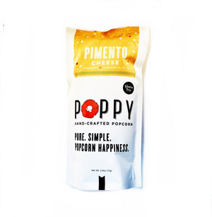 Poppy Pimento Cheese Popcorn - Copper Pot & Wooden Spoon
