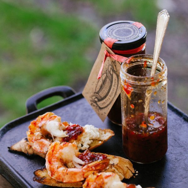 Red Pepper and Peach Jam - FOOD & WINE Magazine Editor's Pick - Copper Pot & Wooden Spoon