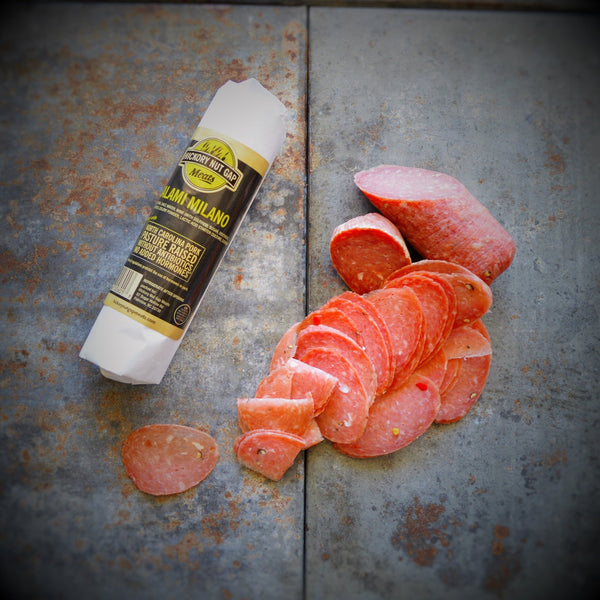 Salami Milano from Hickory Nut Gap Farm - Copper Pot & Wooden Spoon