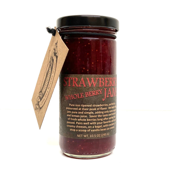 Strawberry Whole Berry Jam - Copper Pot & Wooden Spoon